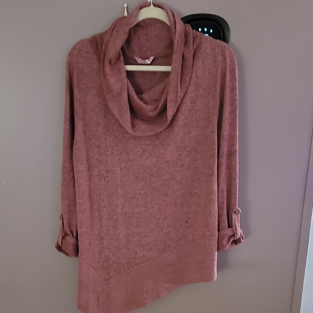 Women's Cowl Neck Sweater - Rose